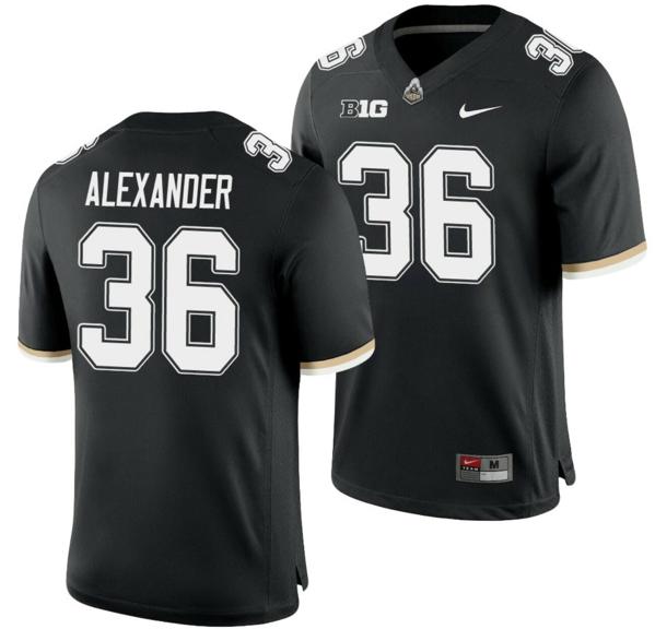 Men's Nike Purdue Boilermakers Jaylan Alexander Jersey #36 College Football Game Black