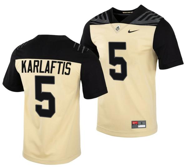 Men's Nike Purdue Boilermakers George Karlaftis Jersey #5 College Football Gold Vapor Untouchable