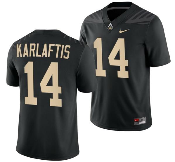 Men's Nike Purdue Boilermakers Yanni Karlaftis Jersey #14 College Football Black