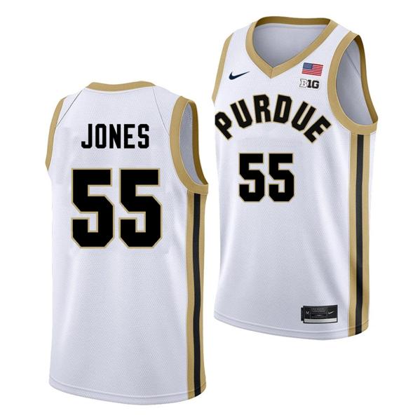 Men's Nike Lance Jones Jersey #55 Purdue Boilermakers College Basketball White