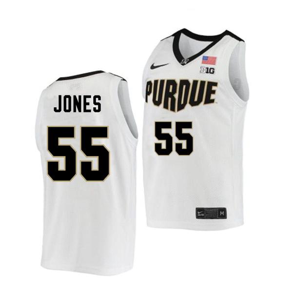 Men's Nike Lance Jones Jersey #55 Purdue Boilermakers College Basketball White Classic