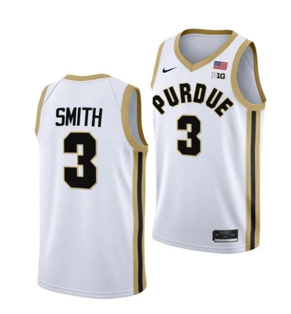 Men's Nike #3 Braden Smith Jersey Purdue Boilermakers College Basketball Jerseys White