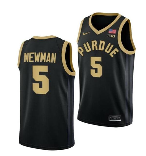 Men's Nike #5 Brandon Newman Jersey Purdue Boilermakers College Basketball Jerseys Black