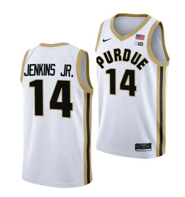 Men's Nike #14 David Jenkins Jr Jersey Purdue Boilermakers College Basketball Jerseys White