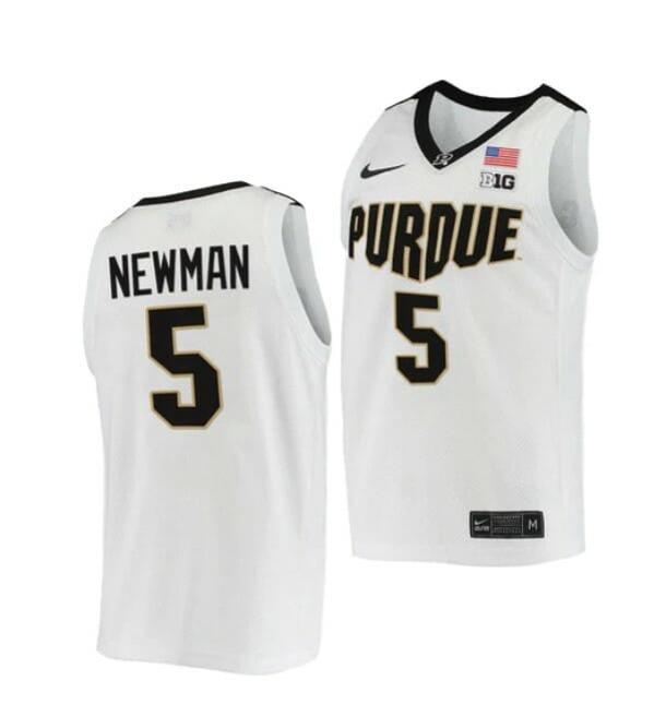 Men's Nike Men's #5 Brandon Newman Jersey Purdue Boilermakers College Basketball Jerseys White 2022