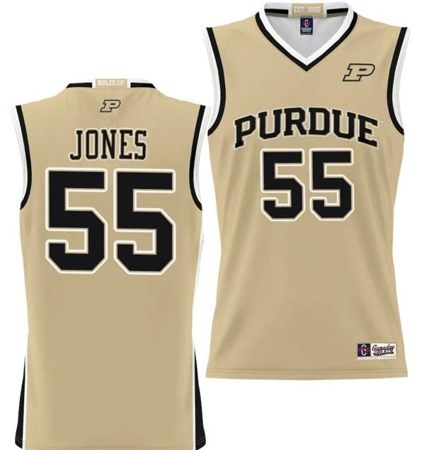 Men's Gameday Greats Lance Jones Jersey #55 Purdue Boilermakers NIL College Basketball Lightweight Gold