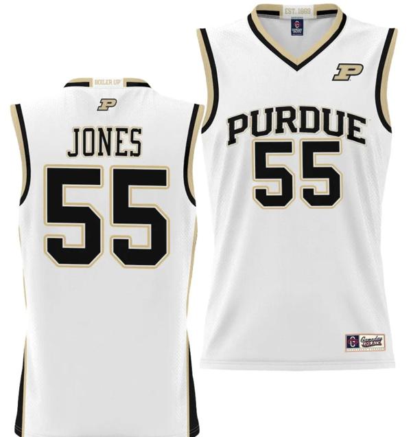 Men's Gameday Greats Lance Jones Jersey #55 Purdue Boilermakers NIL College Basketball Lightweight White