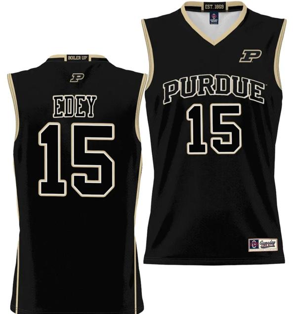 Men's Gameday Greats Zach Edey Jersey #15 Purdue Boilermakers NIL College Basketball Lightweight Black