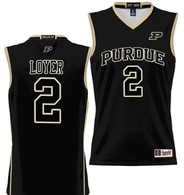 Men's Gameday Greats Fletcher Loyer Jersey #2 Purdue Boilermakers NIL College Basketball Lightweight Black