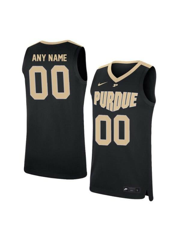 Men's Nike Custom Purdue Boilermakers Jersey College Basketball Name and Number Elite Black