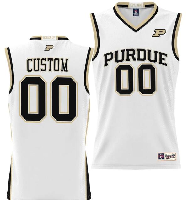 Men's Gameday Greats Custom Purdue Boilermakers Jersey Name and Number NIL College Basketball Lightweight White