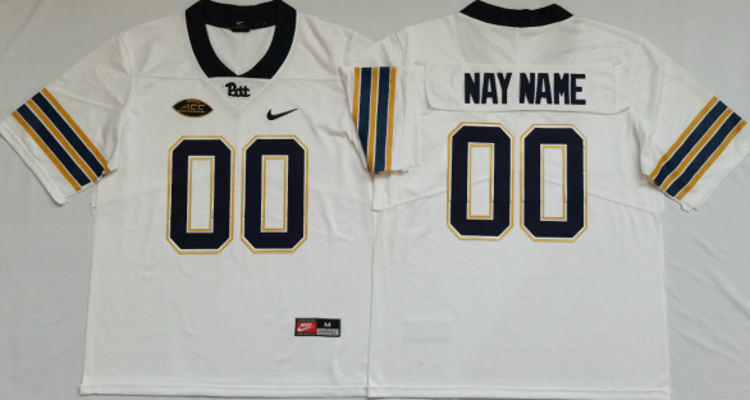 Men's Pittsburgh Panthers Custom Jersey Name Number College Football White