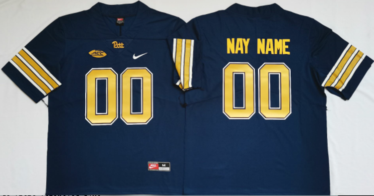 Men's Custom Pitt Panthers Jersey Name Number College Football Dark Blue