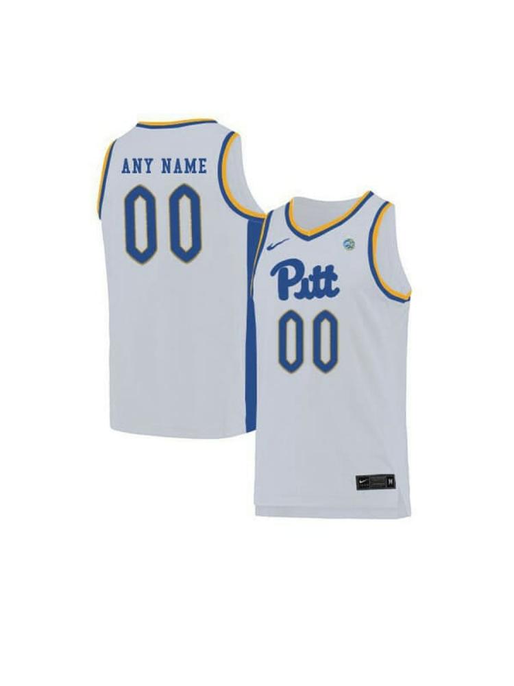 Men's Custom Pittsburgh Panthers Jersey College Basketball Name and Number Elite White