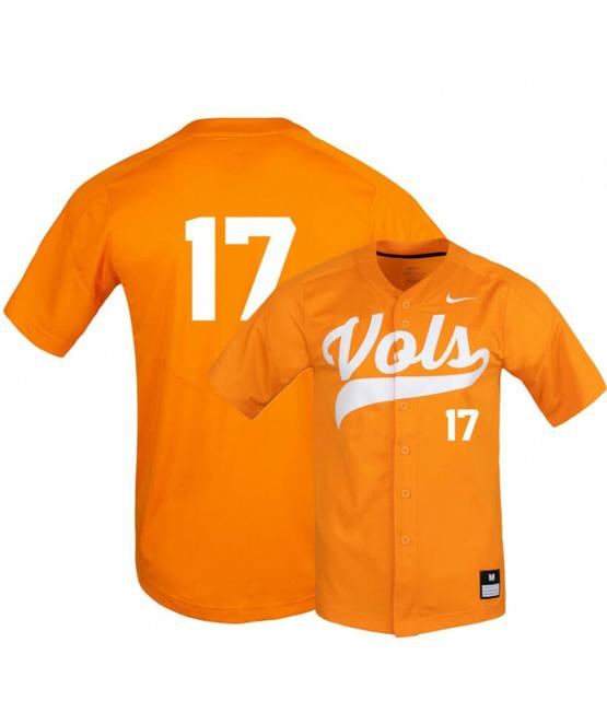 Men's Tennessee Volunteers 17 Connor Pavolony Elite Orange Baseball Jersey