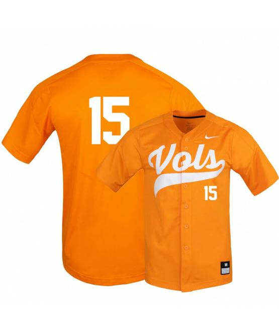 Men's Tennessee Volunteers 15 Kody Davidson Elite Orange Baseball Jersey