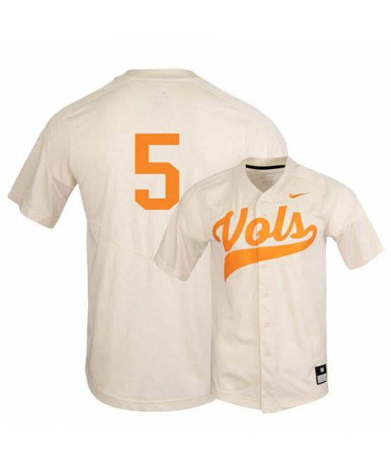 Men's Tennessee Volunteers 5 Zach Daniels Elite White  Baseball Jersey