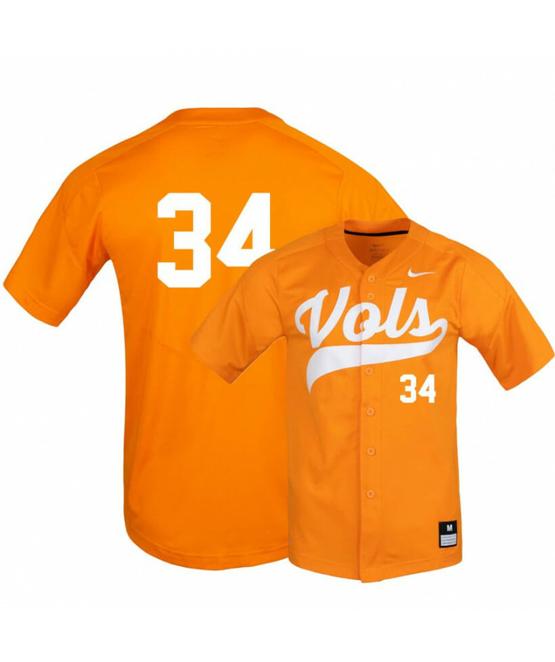 Men's Tennessee Volunteers 34 Garrett Crochet Elite Orange Baseball Jersey