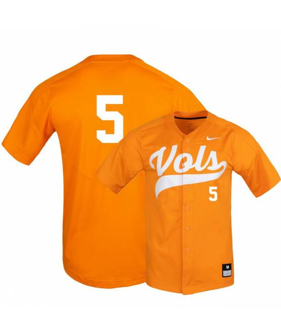 Men's Tennessee Volunteers 5 Zach Daniels Elite Orange Baseball Jersey