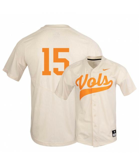 Men's Tennessee Volunteers 15 Kody Davidson Elite White Baseball Jersey