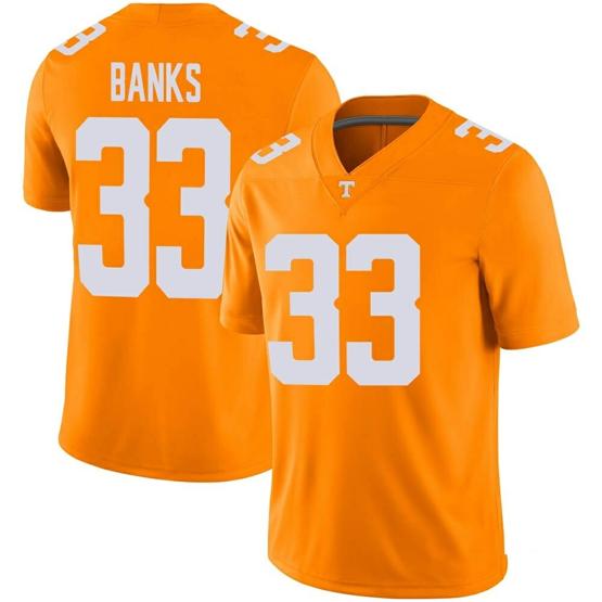 Men's Tennessee Volunteers Jeremy Banks Jersey #33 College Football Orange