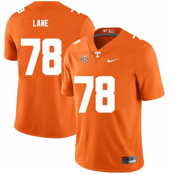 Men's Tennessee Volunteers #78 Ollie Lane Jersey College Football New Orange