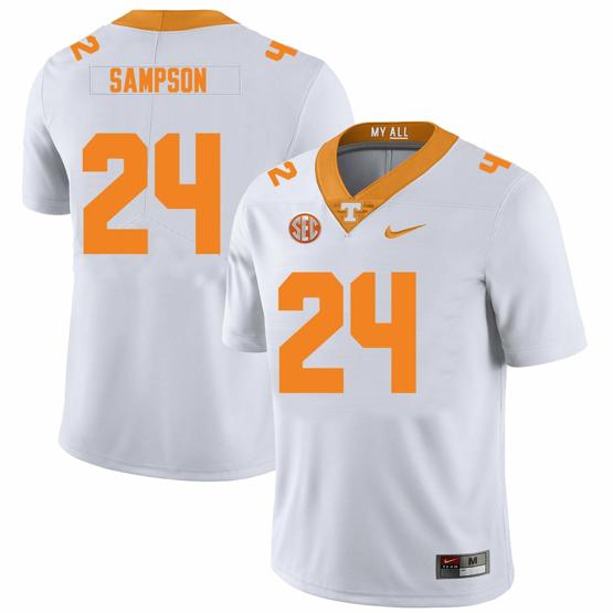 Men's Tennessee Volunteers #24 Dylan Sampson Jersey College Football New White