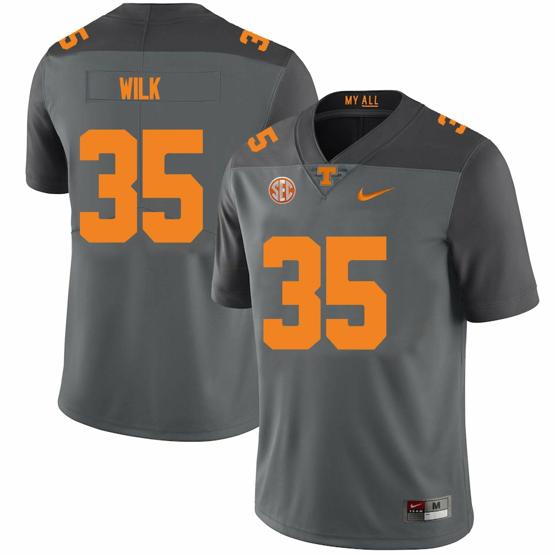 Men's Tennessee Volunteers #35 Patrick Wilk Jersey College Football New Gray