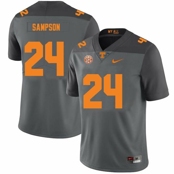 Men's Tennessee Volunteers #24 Dylan Sampson Jersey College Football New Gray