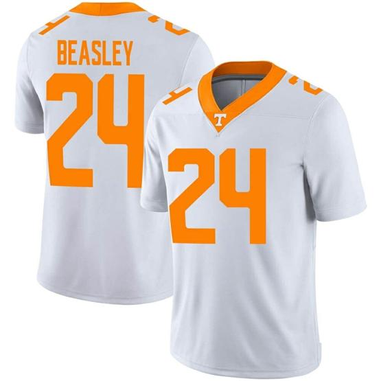 Men's Tennessee Volunteers Aaron Beasley Jersey #24 College Football White