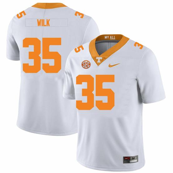 Men's Tennessee Volunteers #35 Patrick Wilk Jersey College Football New White