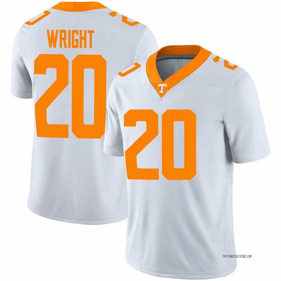 Men's Tennessee Volunteers #20 Jaylen Wright Jersey College Football White