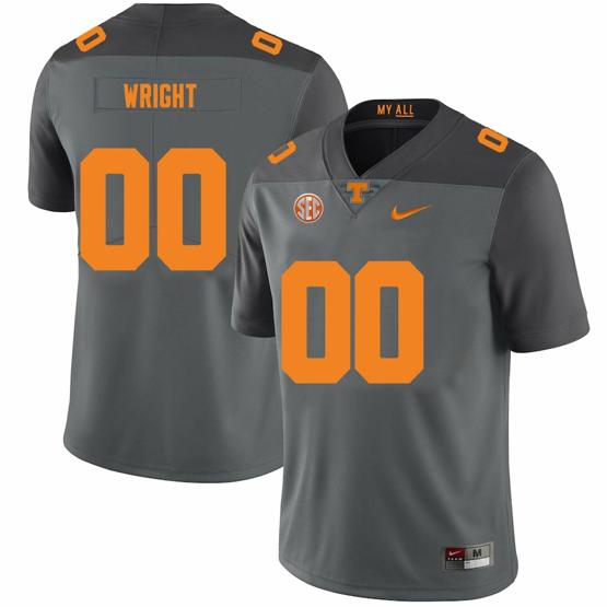 Men's Tennessee Volunteers #00 Darnell Wright Jersey College Football New Gray