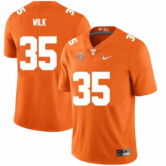 Men's Tennessee Volunteers #35 Patrick Wilk Jersey College Football New Orange