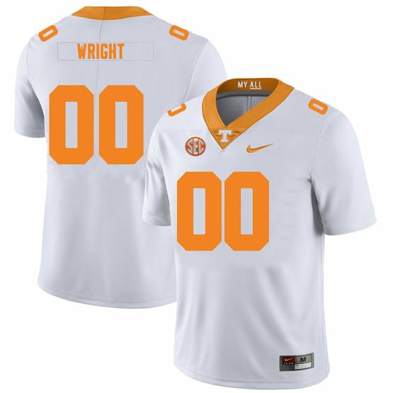 Men's Tennessee Volunteers #00 Darnell Wright Jersey College Football New White