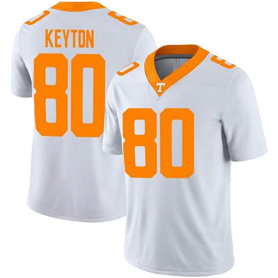 Men's Tennessee Volunteers Ramel Keyton Jersey #80 College Football White