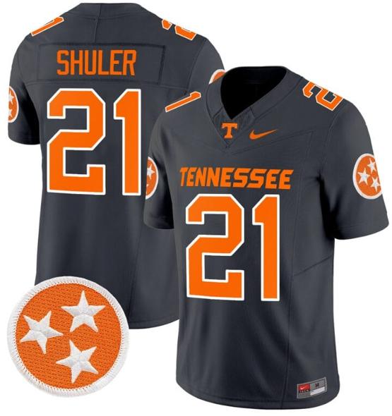 Men's Navy Shuler Jersey #21 Tennessee Volunteers Vapor Limited College Football Smoke Grey