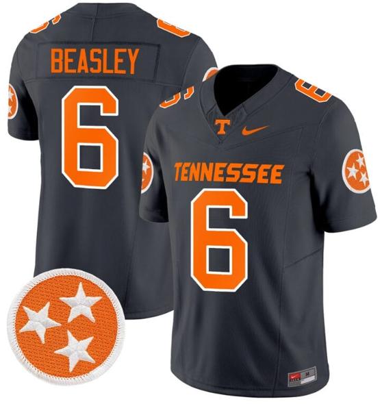 Men's Aaron Beasley Jersey #6 Tennessee Volunteers Vapor Limited College Football Smoke Grey