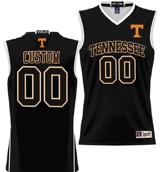 Men's Custom Tennessee Volunteers Jersey Name and Number NIL College Basketball Lightweight Black