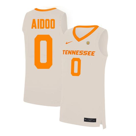 Men's Jonas Aidoo Jersey #0 Tennessee Volunteers College Basketball Cream