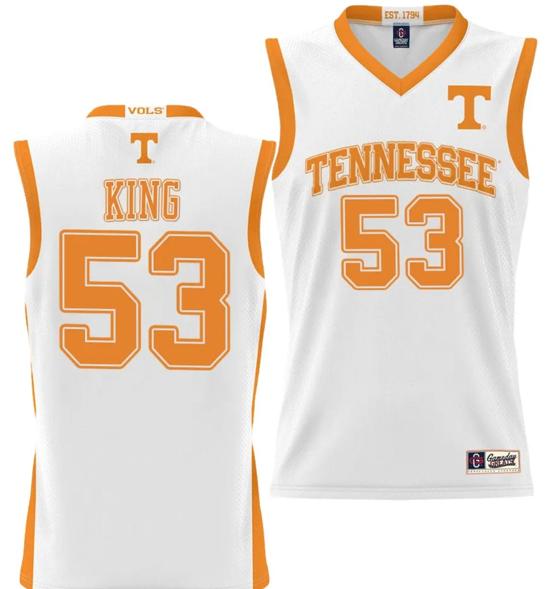 Men's Bernard King Jersey #53 Tennessee Volunteers NIL College Basketball Lightweight White