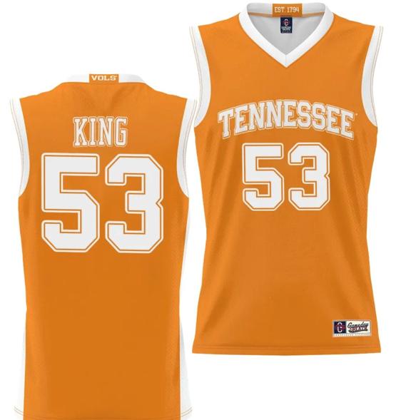 Men's Bernard King Jersey #53 Tennessee Volunteers NIL College Basketball Lightweight Orange