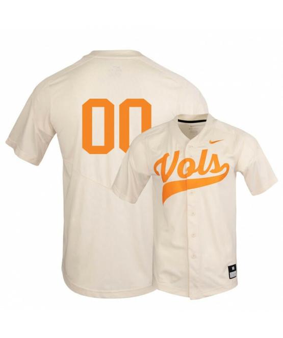 Men's Tennessee Volunteers Elite White Custom Name Number Baseball Jersey