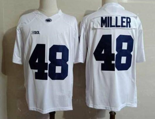 Men's Nike Penn State Shareef Miller Jersey #48 College Football Game White With Name