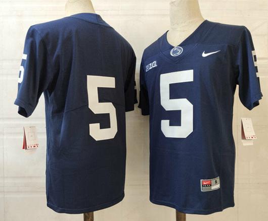 Men's Nike Penn State Jahan Dotson Jersey #5 College Football Game Navy No Name