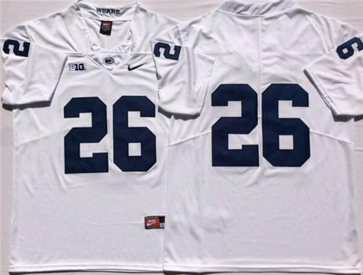 Men's Nike Penn State Caziah Holmes Jersey #26 College Football Game White No Name