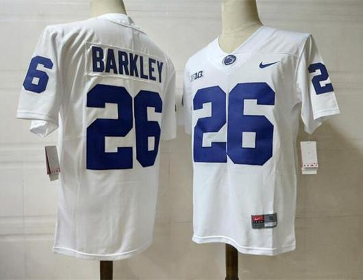 Men's Nike Penn State Nittany Lions #26 Barkley NCAA Football Jersey White