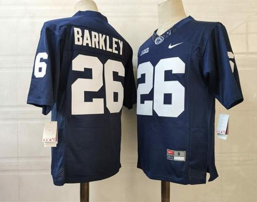 Men's Nike Penn State Nittany Lions #26 Barkley NCAA Football Jersey Dark Blue