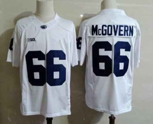 Men's Nike Penn State Connor McGovern Jersey #66 College Football Game White With Name