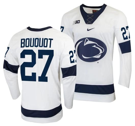 Men's Nike Penn State Nittany Lions Jacques Bouquot Jersey #27 White College Hockey Replica 2023-24